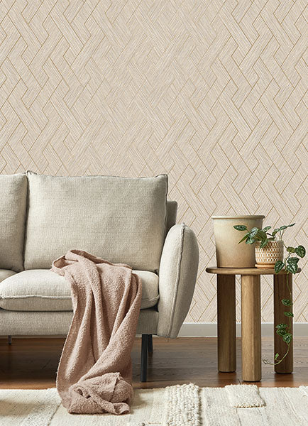 media image for Ember Taupe Geometric Basketweave Wallpaper from Fusion Advantage Collection by Brewster 212