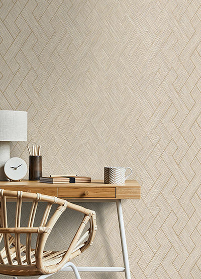 product image for Ember Taupe Geometric Basketweave Wallpaper from Fusion Advantage Collection by Brewster 62