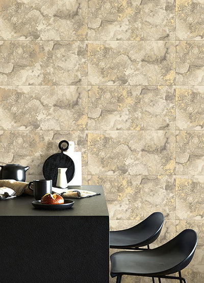 product image for Aria Neutral Marbled Tile Wallpaper from Fusion Advantage Collection by Brewster 79