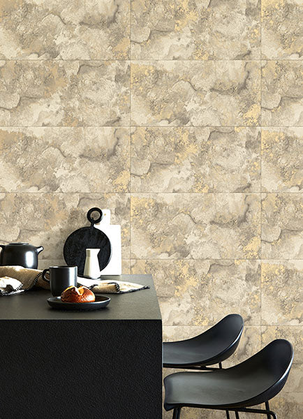 media image for Aria Neutral Marbled Tile Wallpaper from Fusion Advantage Collection by Brewster 27