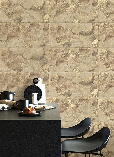 media image for Aria Light Brown Marbled Tile Wallpaper from Fusion Advantage Collection by Brewster 236