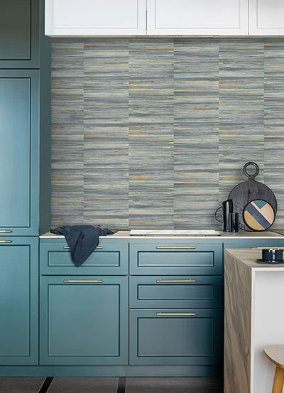 product image for Rowan Blue Faux Grasscloth Wallpaper from Fusion Advantage Collection by Brewster 29