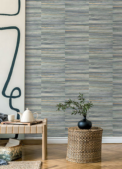 product image for Rowan Blue Faux Grasscloth Wallpaper from Fusion Advantage Collection by Brewster 97