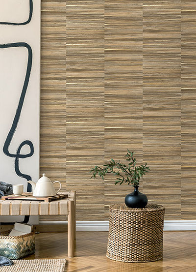 product image for Rowan Chestnut Faux Grasscloth Wallpaper from Fusion Advantage Collection by Brewster 32