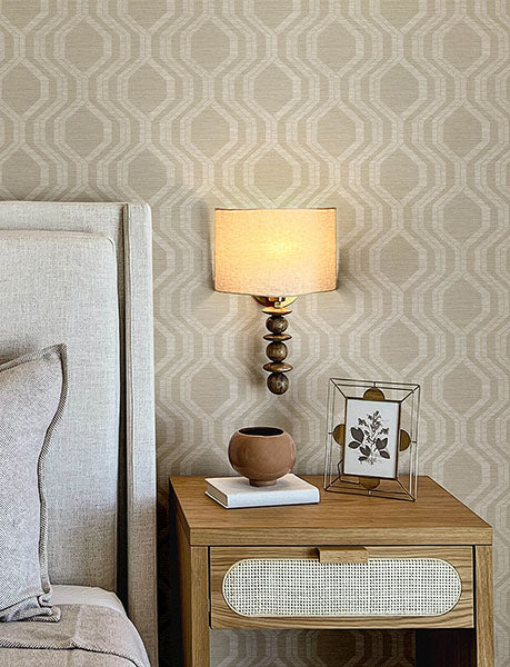 media image for Burton Neutral Modern Ogee Wallpaper 240