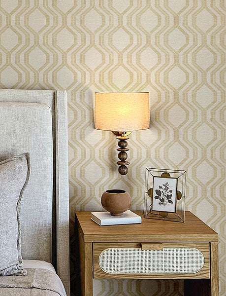 media image for Burton Gold Modern Ogee Wallpaper 296