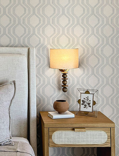 product image for Burton Silver Modern Ogee Wallpaper 83