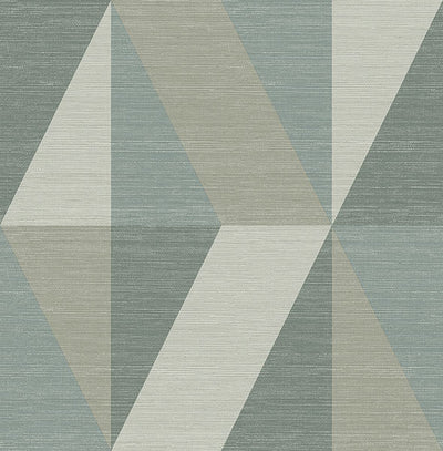 product image of Winslow Green Geometric Faux Grasscloth Wallpaper 596