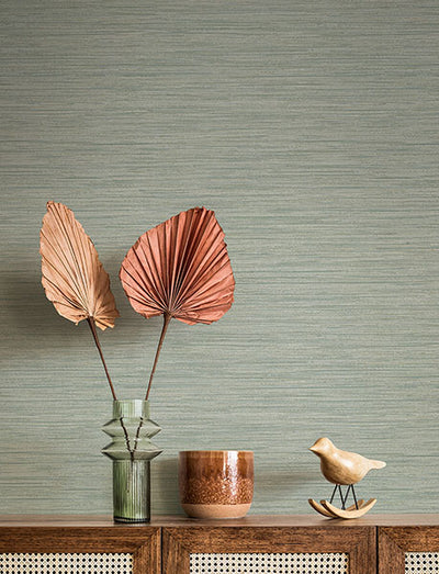 product image for Sheehan Sea Green Faux Grasscloth Wallpaper 93