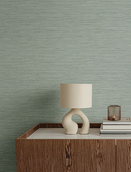 media image for Sheehan Sea Green Faux Grasscloth Wallpaper 278