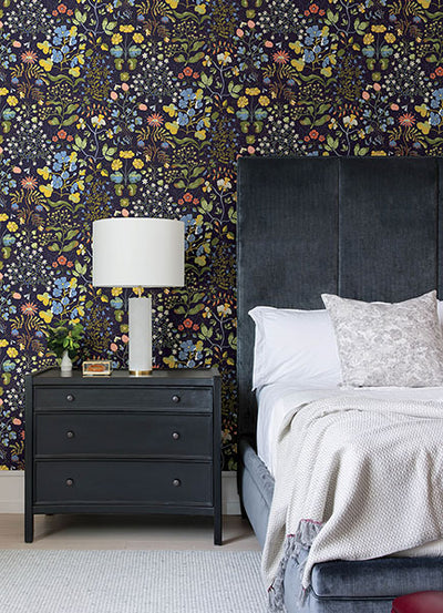 product image for Groh Dark Blue Floral Wallpaper 23