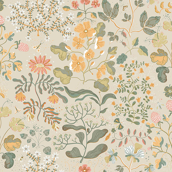 media image for Groh Apricot Floral Wallpaper 285