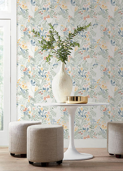 product image for Brittsommar Seafoam Woodland Floral Wallpaper 15