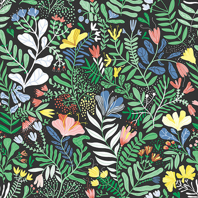 product image for Brittsommar Black Woodland Floral Wallpaper 35