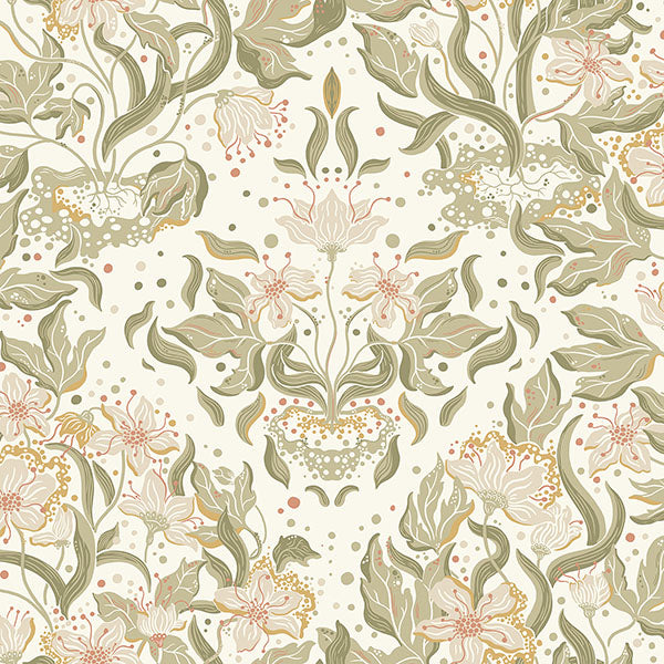 media image for Lisa Olive Floral Damask Wallpaper 276