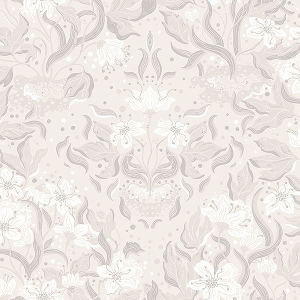 media image for Lisa Grey Floral Damask Wallpaper 216