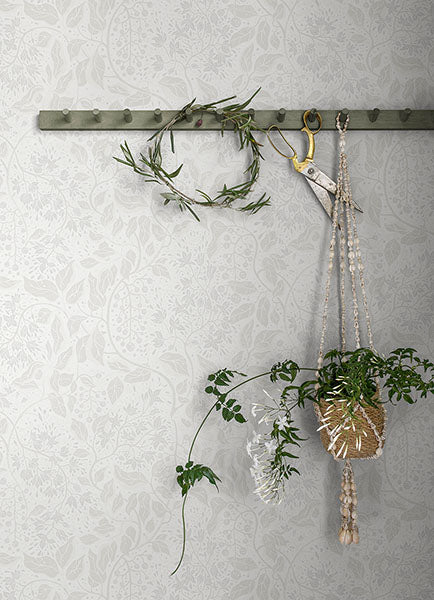 media image for Turi Light Grey Twining Vines Wallpaper 278