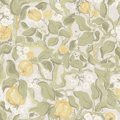 product image of Kort Sage Fruit and Floral Wallpaper 585