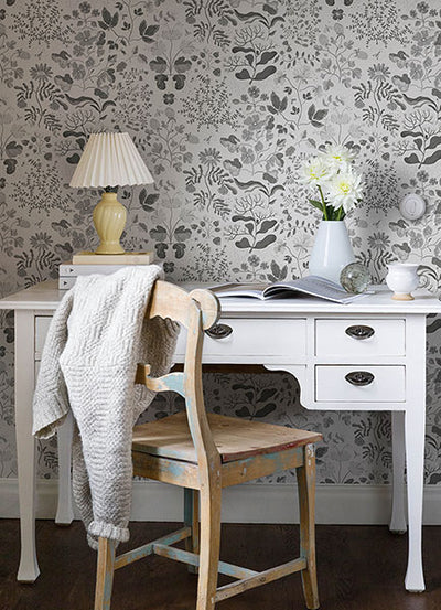 product image for Groh Grey Floral Wallpaper 48