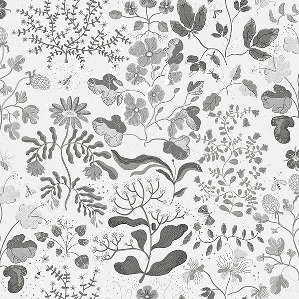 media image for Groh Grey Floral Wallpaper 232