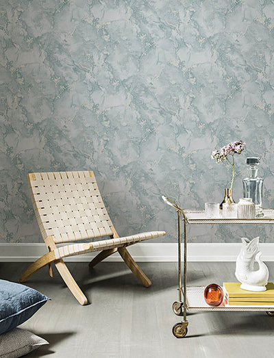 product image for Grandin Light Blue Marbled Wallpaper 29