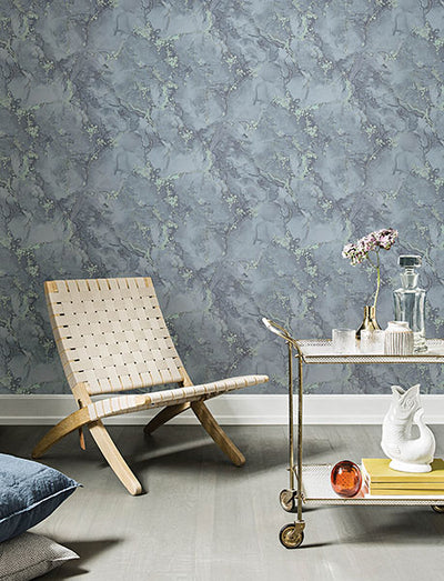 product image for Grandin Dark Blue Marbled Wallpaper 0