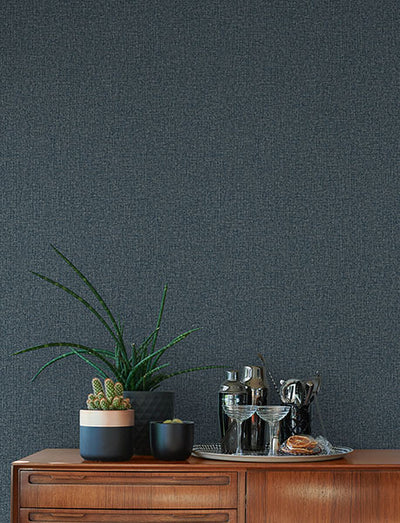 product image for Hatton Dark Blue Faux Tweed Wallpaper 30