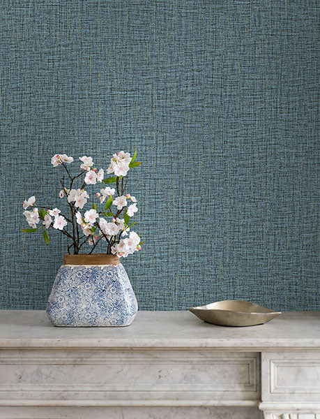 media image for Glenburn Blue Woven Shimmer Wallpaper 262