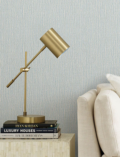 product image for Bowman Light Blue Faux Linen Wallpaper 77