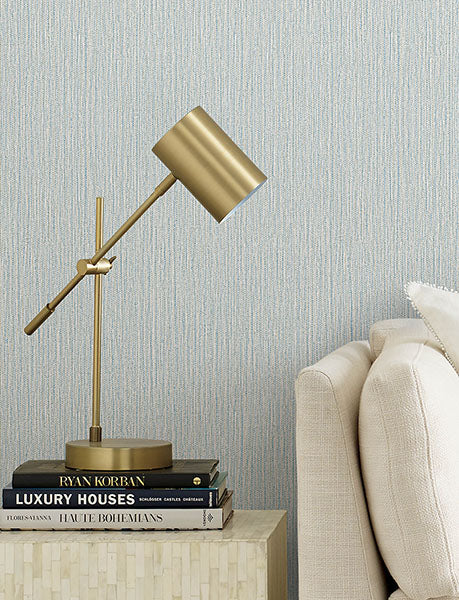 media image for Bowman Light Blue Faux Linen Wallpaper 285