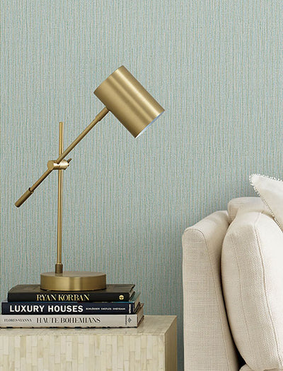 product image for Bowman Sea Green Faux Linen Wallpaper 99