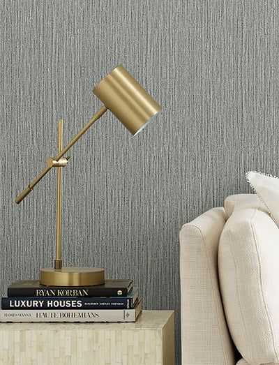 product image for Bowman Slate Faux Linen Wallpaper 53