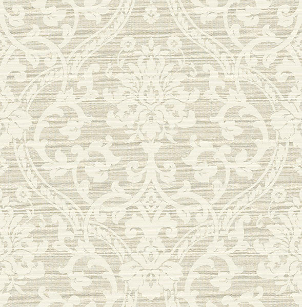 media image for Evette Neutral Damask Wallpaper 256