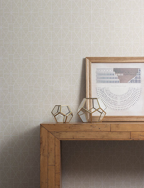 media image for Stevenson Natural Trellis Wallpaper 27