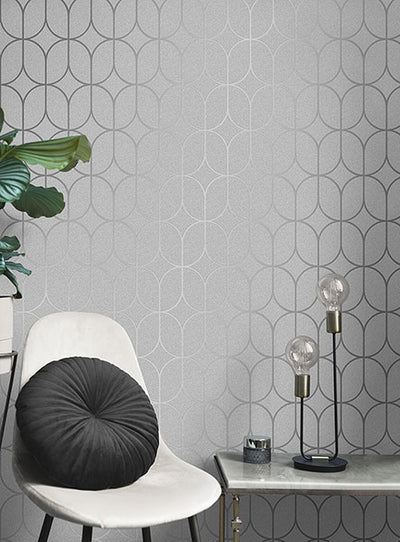 product image for Raye Silver Rosco Trellis Wallpaper 6