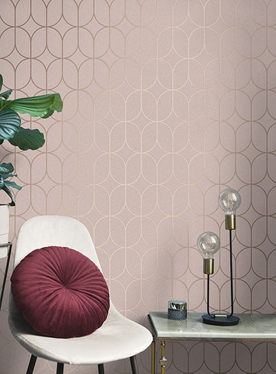 product image for Raye Pink Rosco Trellis Wallpaper 79