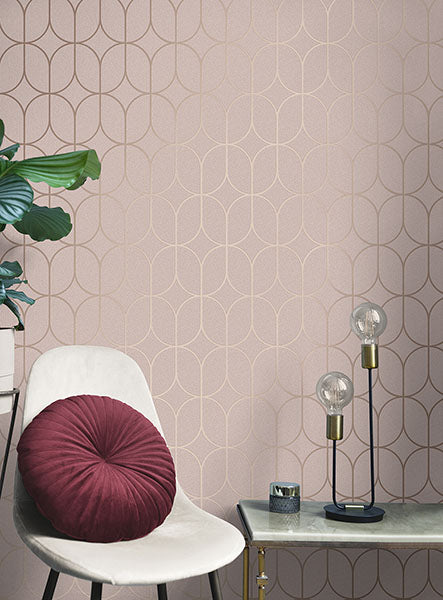 media image for Raye Pink Rosco Trellis Wallpaper 28