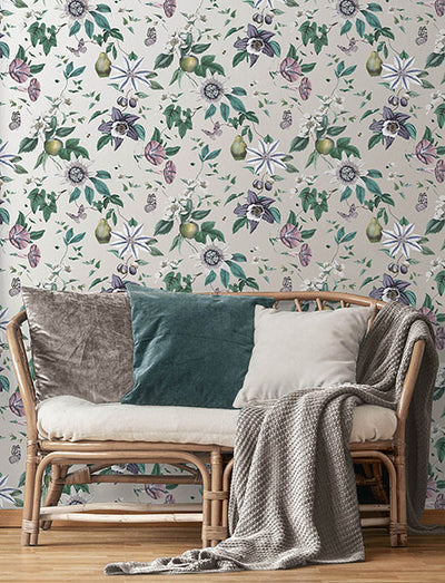 product image for Sierra Silver Floral Wallpaper 95