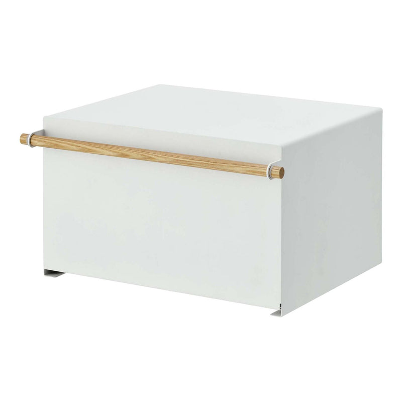 media image for Tosca Bread Box - White Steel and Wood by Yamazaki 293