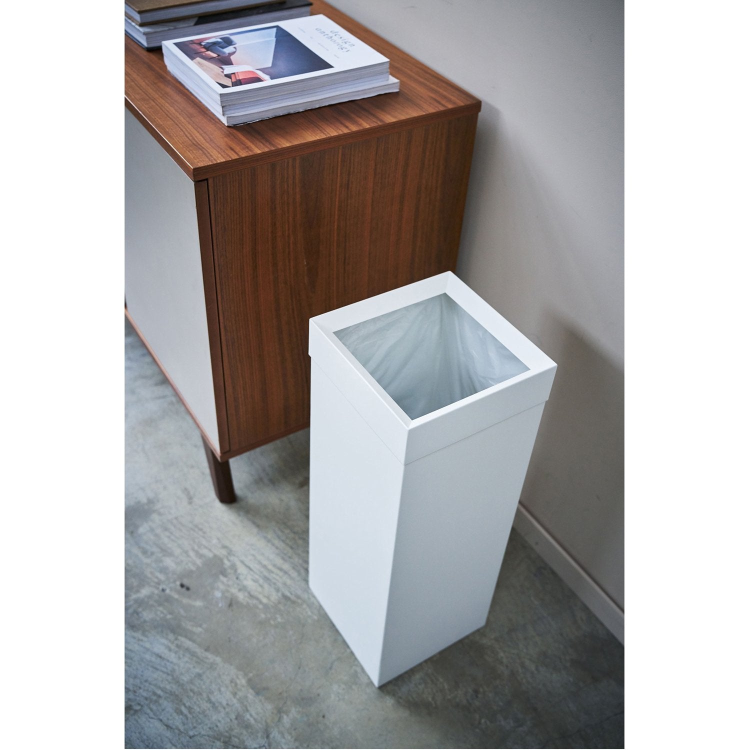 Tower Yamazaki Home Tall Trash Can 7.25 gallon Waste Basket With Handle For  Kitchen Bathroom Office