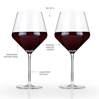 product image for angled crystal burgundy glasses 5 89