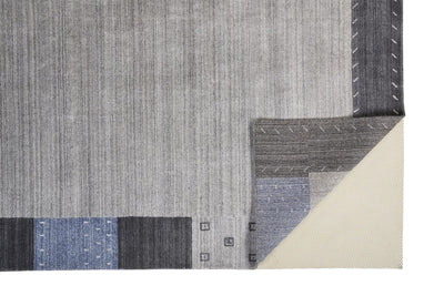 product image for Yurie Hand Knotted Blue and Gray Rug by BD Fine Fold Image 1 63