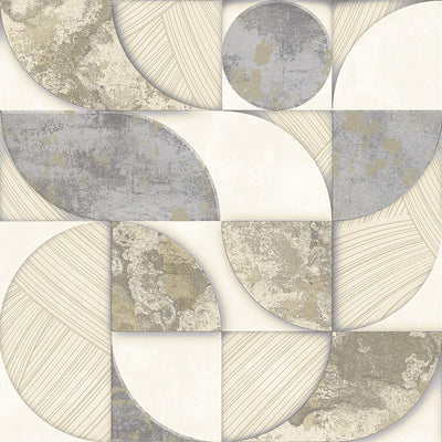 product image for Geometrico Beige/Metallic Wallpaper from Stratum Collection by Galerie Wallcoverings 48