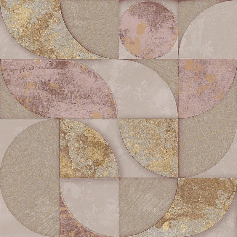 media image for Geometrico Gold/Pink Wallpaper from Stratum Collection by Galerie Wallcoverings 284