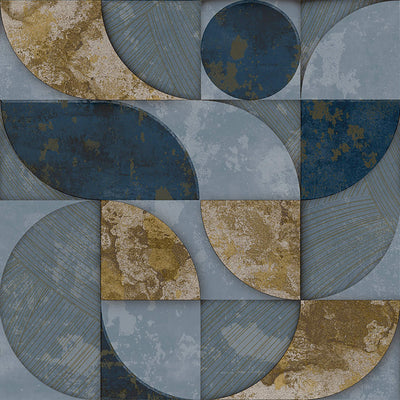 product image for Geometrico Blue/Gold Wallpaper from Stratum Collection by Galerie Wallcoverings 86