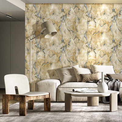 product image for Marmo Gold/Blue Wallpaper from Stratum Collection by Galerie Wallcoverings 32