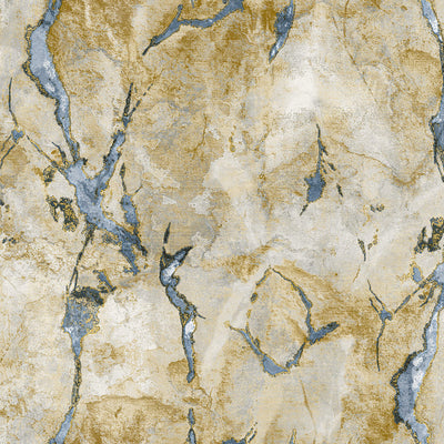 product image of Marmo Gold/Blue Wallpaper from Stratum Collection by Galerie Wallcoverings 554