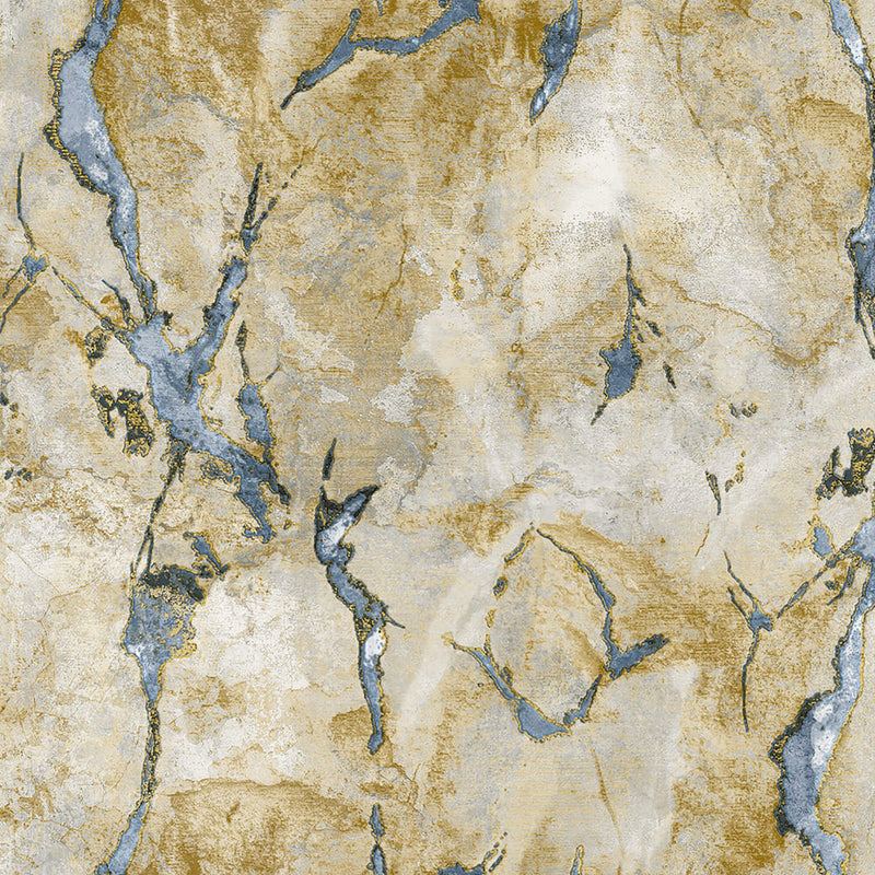 media image for Marmo Gold/Blue Wallpaper from Stratum Collection by Galerie Wallcoverings 235