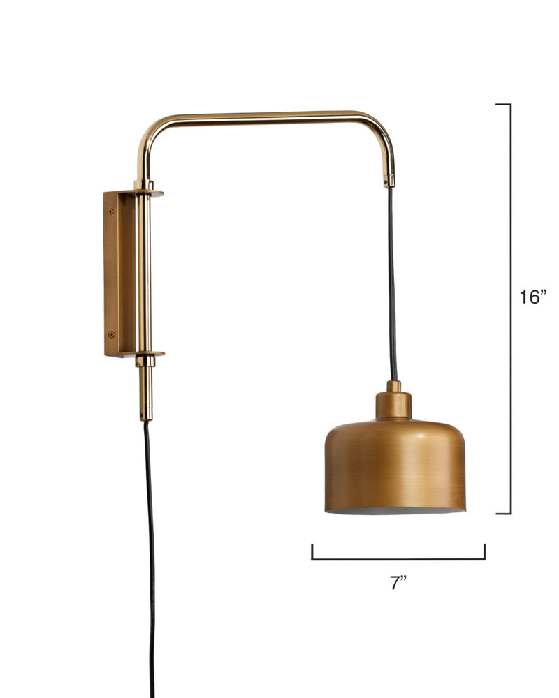 media image for jeno swing arm wall sconce by jamie young 4jeno lgbr 14 245