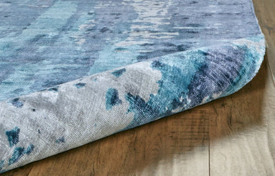 product image for Cashel Hand Woven Navy and Ocean Blue Rug by BD Fine Roll Image 1 21